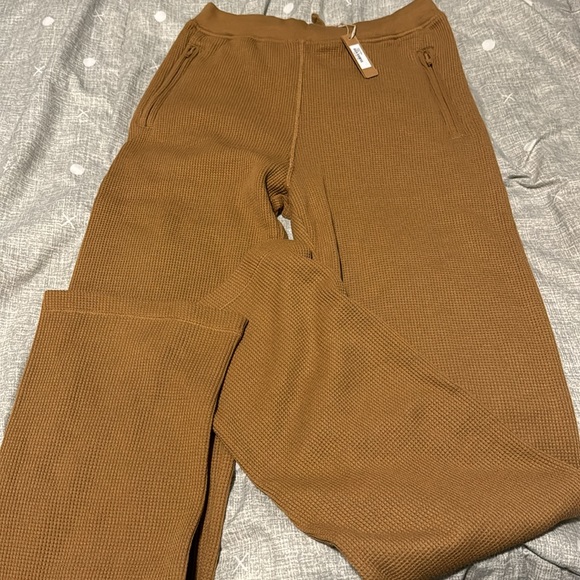 Skim Loose Waffle Pants Camel Size Small - Picture 2 of 5